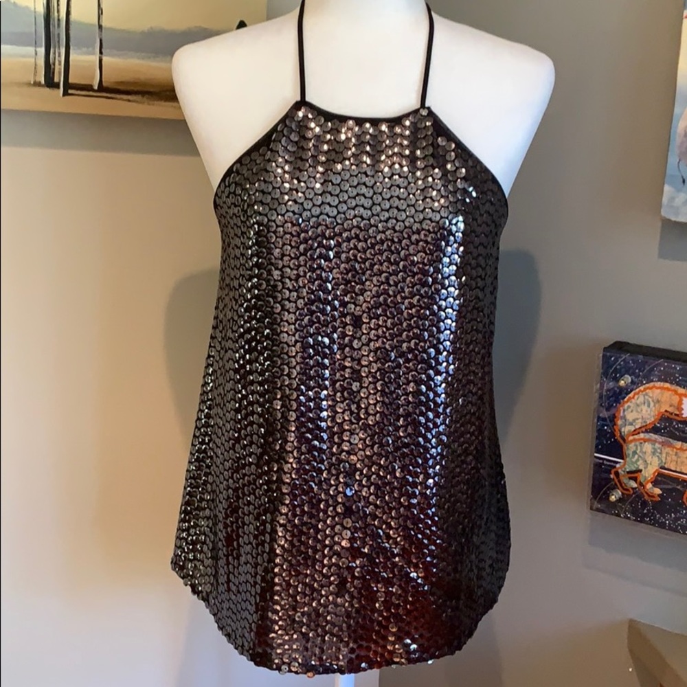 NWT Guess sequin fabric mix cami size Medium